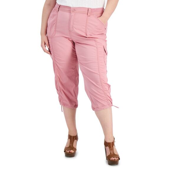 Style & Co Plus Size Bungee Hem Capri Pants - Picture 1 of 3